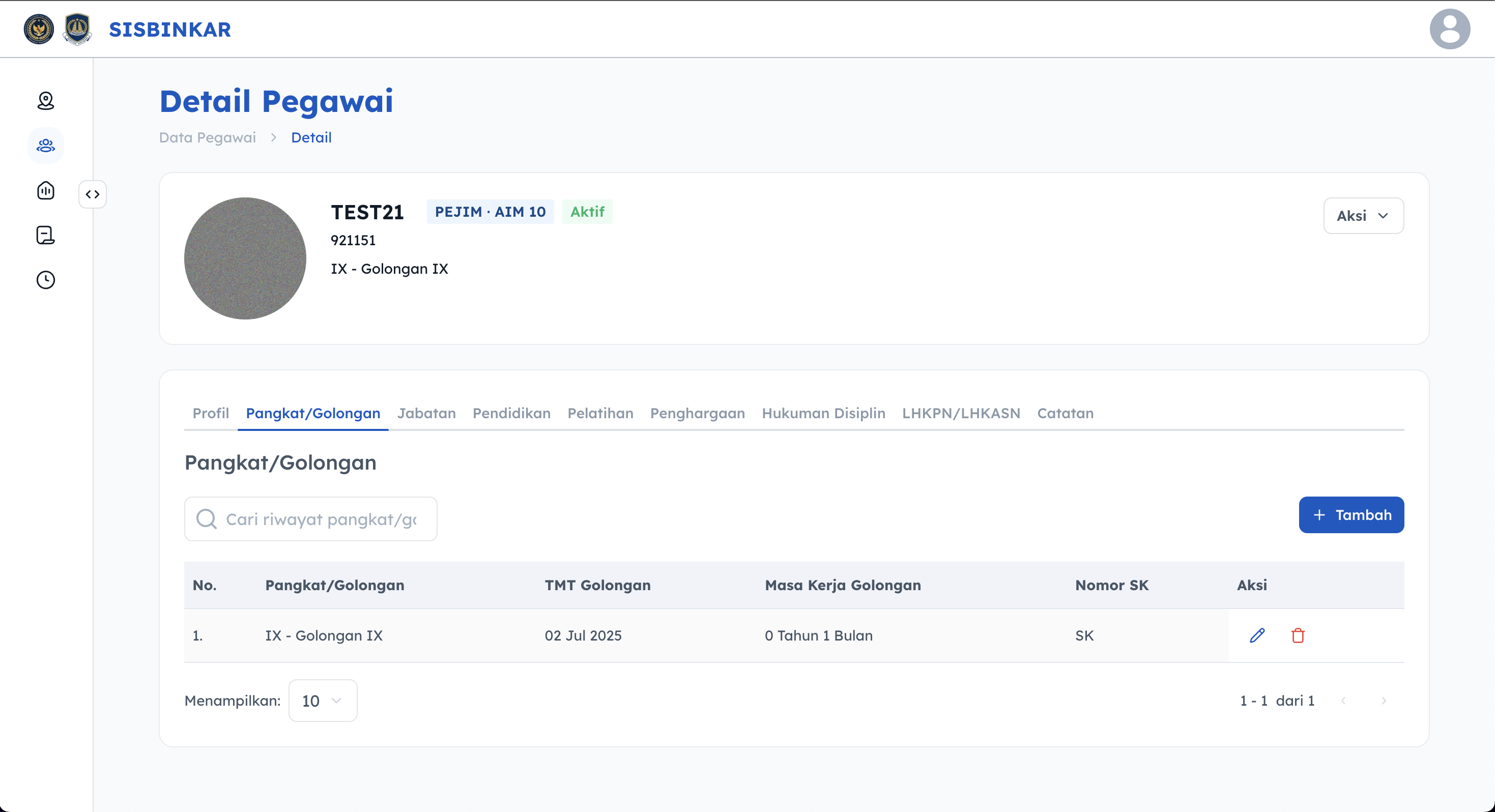 Showcase of Sistem Pembinaan Karir Imigrasi (SISBINKAR)